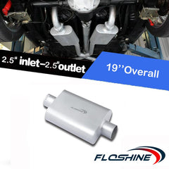 Floshine muffler closeup of welded seams and aluminized steel for durability
