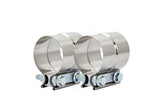 Floshine clamp front view showing full 360° band and fit, ensures secure seal