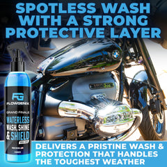 Flowgenix two 380 gsm microfiber towels included for safe dirt removal