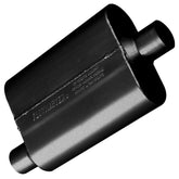 Flowmaster 40 Series front view showing compact chambered body and bold design benefits