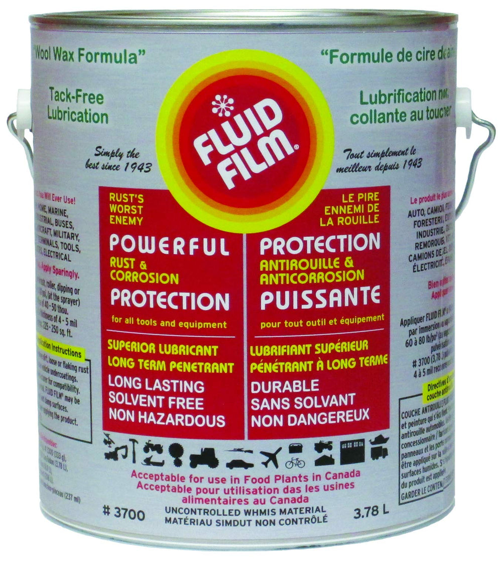 Fluid Film 1 gallon can front view showing label and capacity, durable protection