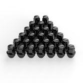 FLYCLE front view of 24-pack lug nuts showing OEM fit and coverage benefit