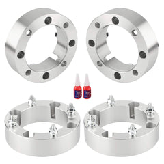 FLYCLE front view of 2-inch wheel spacers showing bolt pattern and finish, clear fit benefit
