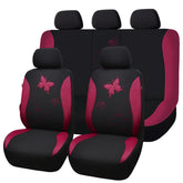 Flying Banner front seat full view showing fit and burgundy style benefits