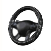 Flying Banner front view of grey black steering cover showing sporty design and fit