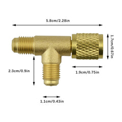 Flylin connected to a manifold gauge demonstrating quick access benefit