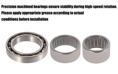 Flynsu bearing and snap ring components illustrating stable rotation benefit