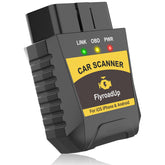 FlyroadUp front view plugged into OBDII port showing easy connection and quick diagnostics