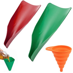 Foivieide front packaging showing all three reusable silicone funnels and benefits
