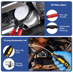 Foivieide magnetic drain tool holding a plug to prevent drops