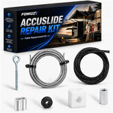 FOMIUZY front view of AccuSlide cable kit showing contents and fit benefits