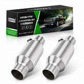 FOMIUZY front view showing complete catalytic converter and fitment benefit
