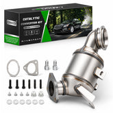 FOMIUZY front view catalytic converter showing direct-fit design and improved durability