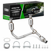 FOMIUZY front view catalytic converter showing direct-fit shape and OEM alignment benefit