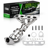 FOMIUZY front catalytic converter installed showing direct-fit and improved emissions