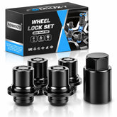 FOMIUZY front view of four wheel locks showing secure design and clean appearance