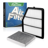 Forccord front packaging showing cabin and engine filters and clear compatibility labeling for quick selection