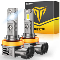 FORENNER front view of H11 bulb showing compact plug-and-play design and bright beam