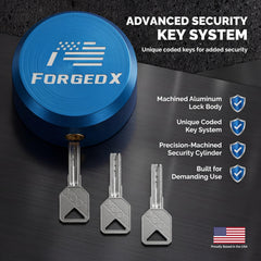 FORGEDX lock mounted on 2-5/16" coupler showing precise fit