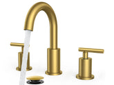 FORIOUS front view of brushed gold faucet shows elegant finish and durability