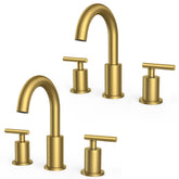 FORIOUS front view of brushed gold faucet shows elegant design and durable finish