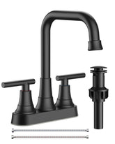 FORIOUS front view of matte black centerset faucet showing sleek silhouette and modern look