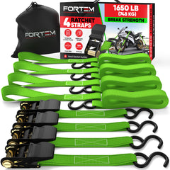 FORTEM front pack showing four ratchet strap components and pouch for organized storage