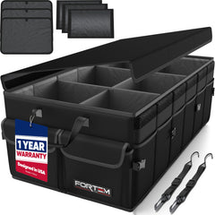 FORTEM front view showing compartments and secure lid for tidy storage