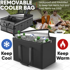 FORTEM interior showing multiple compartments and dividers for organized packing benefit