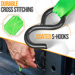 FORTEM green polyester webbing texture highlighting durability and abrasion resistance