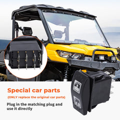 Foruly installed in a Defender door panel showing quick plug-and-play benefit