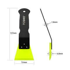 FOSHIO close-up of beveled rubber blade highlighting streak-free cleaning