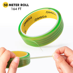 FOSHIO finish line tape roll close-up showing filament for safe cutting