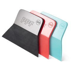 FOSHIO front view of three-color squeegees showing tool variety and versatility