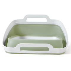 FOSJGO basin in use washing dishes outdoors for portable cleaning