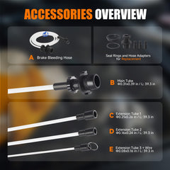 FOUR UNCLES close-up of suction tubes and connectors for versatile dipstick access
