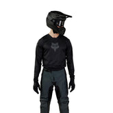 Fox Racing front view of jersey showing clean blackout design and ventilation benefit