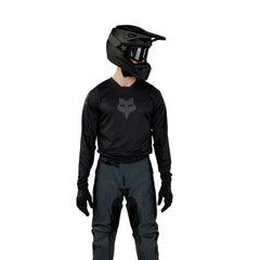 Fox Racing 180 Blackout front view showing fit and blackout style benefit breathability