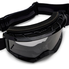 Fox Racing lens closeup showing Lexan clarity and UV protection benefit