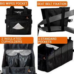 FoxBox side pocket detail showing easy-access wipes and small items