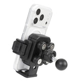 FPN front view showing secure phone mount and quick-lock benefit