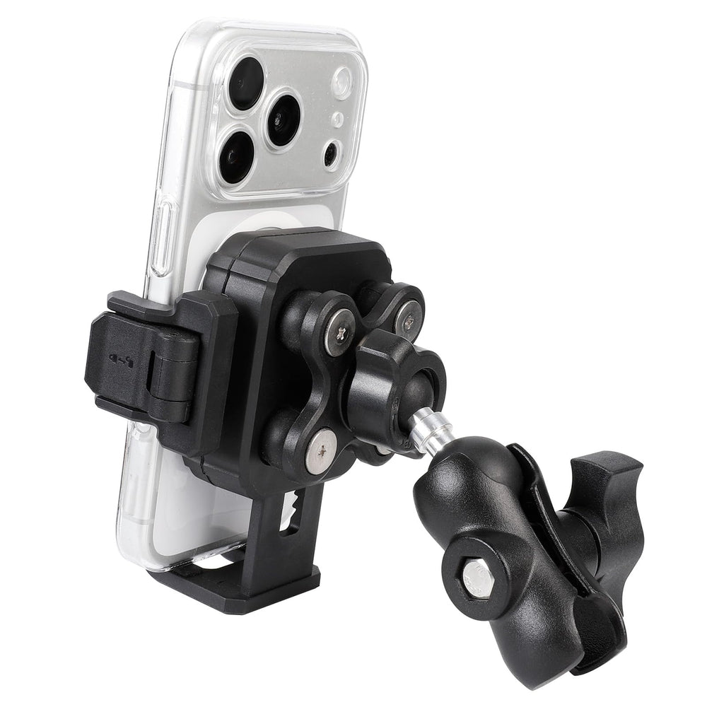 FPN front view of phone holder showing secure grip and quick-lock benefit