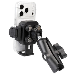 FPN front view phone holder showing clamp and open-frame benefit