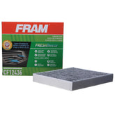FRAM Fresh Breeze front packaging showing model CF12436 and benefits