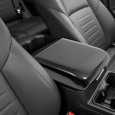frani front view console cover showcasing sleek carbon fiber upgrade and clean fit