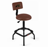 FreekyFit front view brown stool showing stable base and cushion benefit