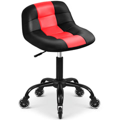 FreekyFit front view of red rolling stool showing compact profile and comfort