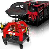 FreekyFit front view of shop stool showing robust frame and seat benefit durability