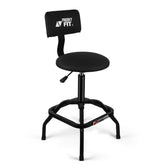 FreekyFit front view of shop stool showing padded seat and backrest for comfort