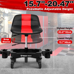 FREEKYROCK padded seat close-up with carbon-fiber texture for durable comfort